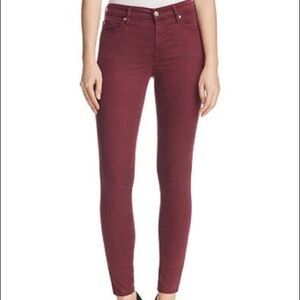 7 For All Mankind b(air) Velvet Skinny Ankle Pants - Burgundy